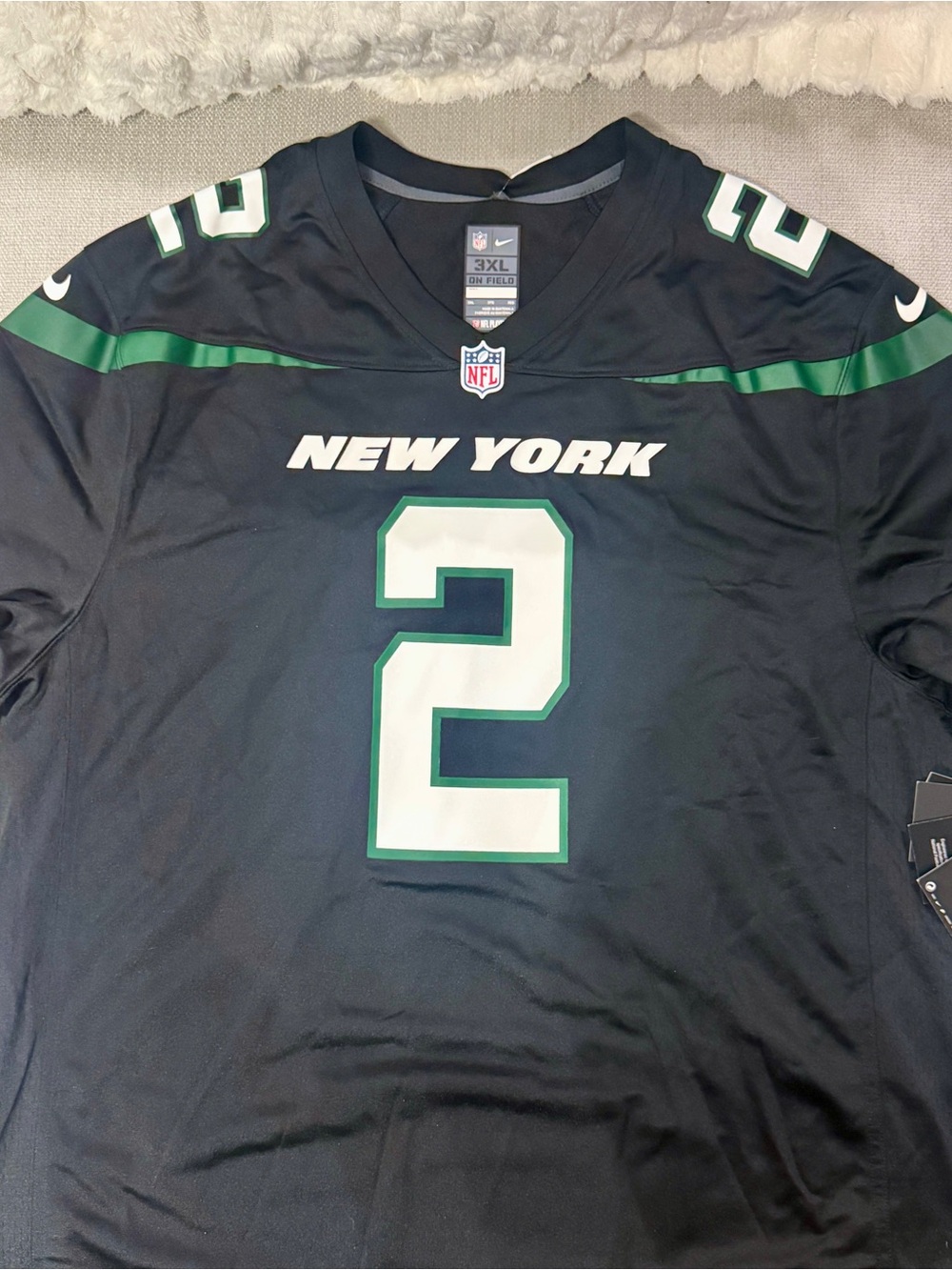 Nike New York Jets Zach Wilson stealth black edition me s 3XL